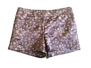 Womens Shorts Sz 8 Shinny Floral Print Flat Front Hot Pants Loft